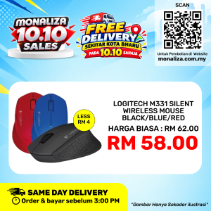 Logitech Wireless Mouse Silent M331 - (Black / Blue / Red)
