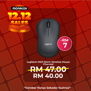 [ PROMOSI 12.12 ] Logitech Wireless Mouse Silent M221 - Blue / Charcoal
