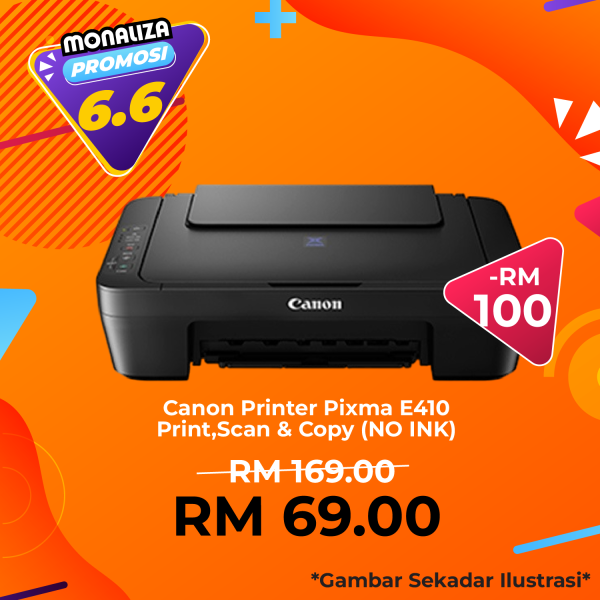 Canon Printer Pixma E410 - Print,Scan & Copy (NO INK)