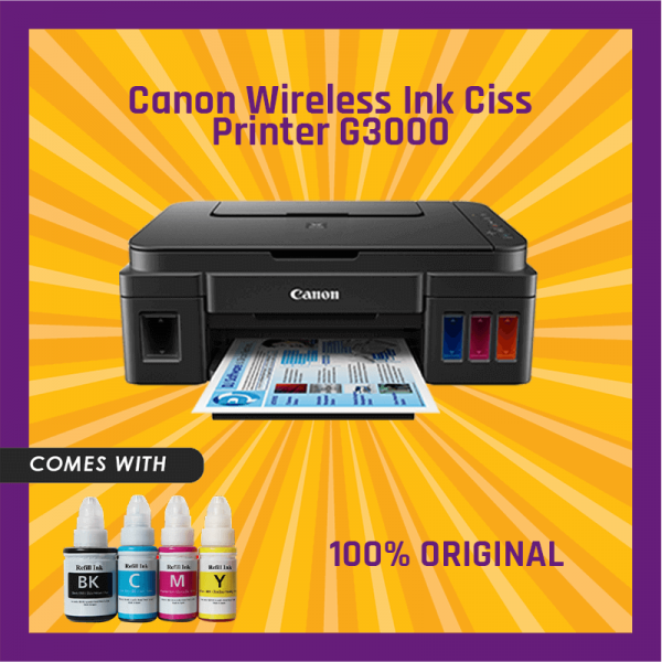 Canon Wireless Ink Ciss Printer G3000