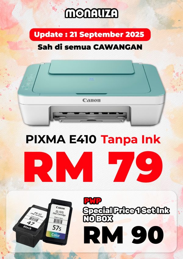 Canon Printer Pixma E410 - Print,Scan & Copy (NO INK)
