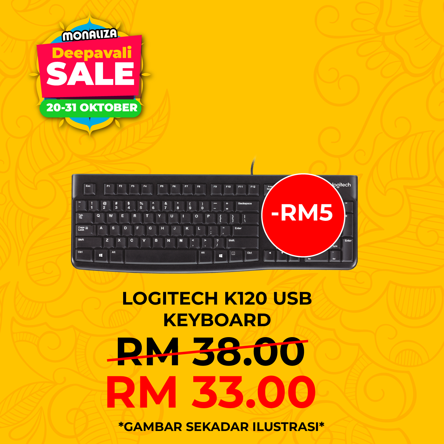 Logitech K120 USB Plug And Play Keyboard