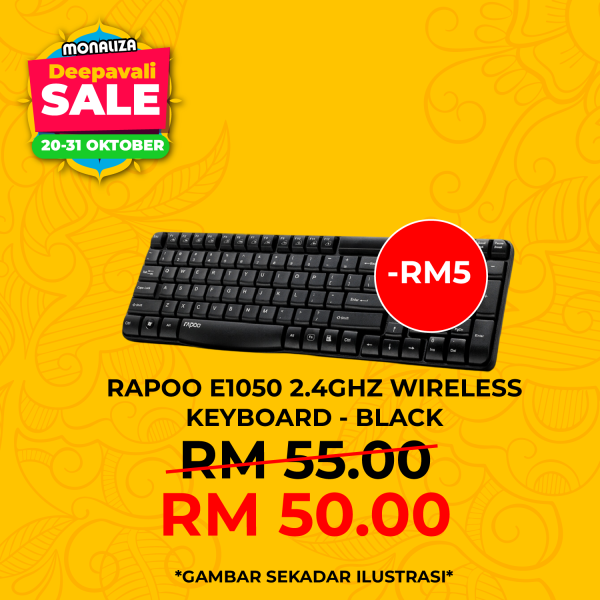 Rapoo E1050 2.4G Anti-Splash Wireless Keyboard (Black)