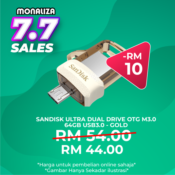 SanDisk Ultra Dual Drive OTG M3.0 64GB USB3.0 - Gold