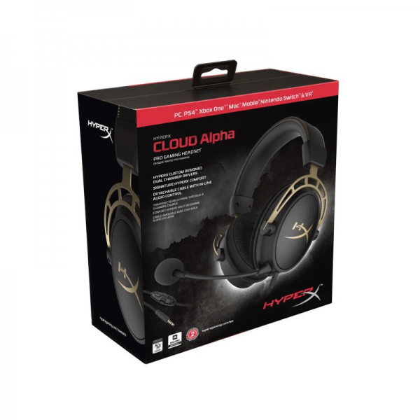 Hyper X Cloud Alpha PRO Gaming Headset (Gold) - Image 4