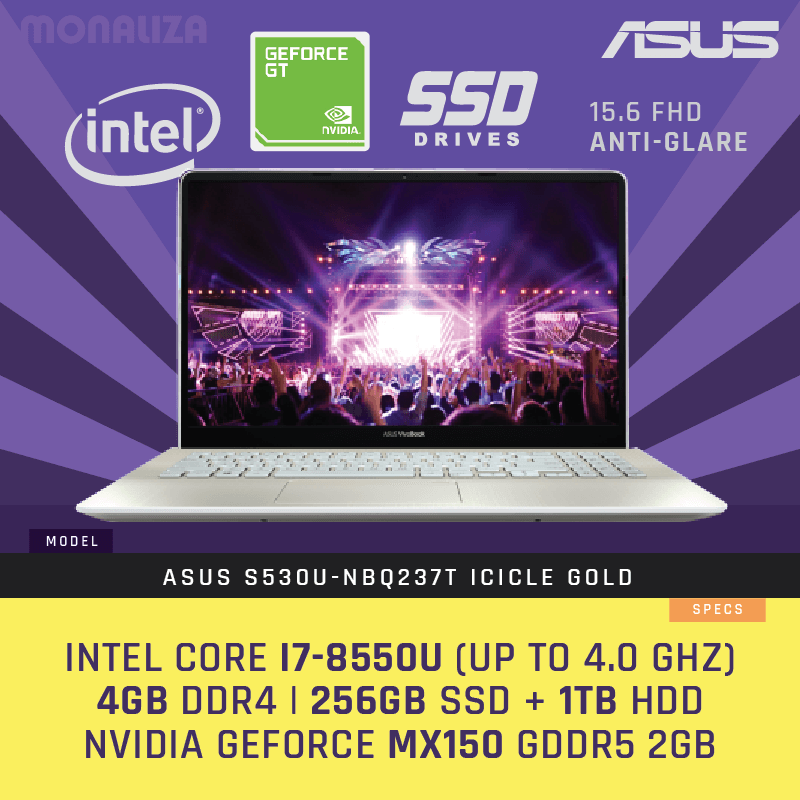 Asus Laptop S530U-NBQ237T (Icicle Gold)