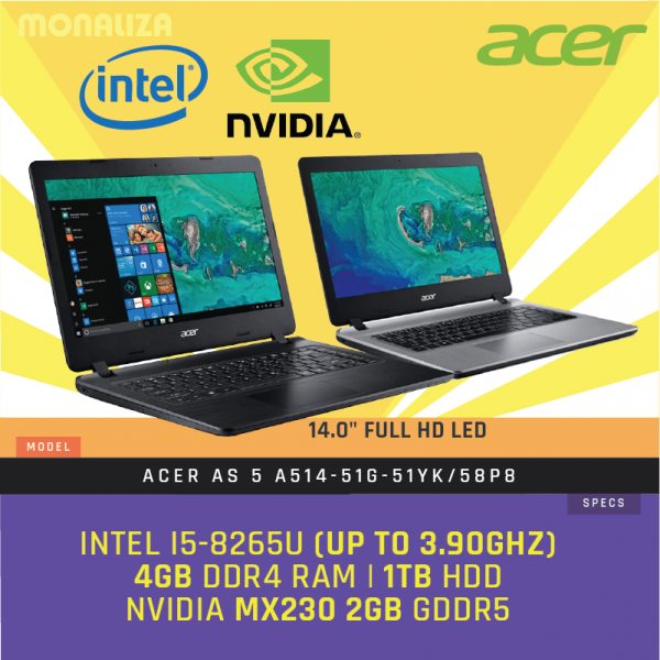 Acer Laptop AS 5 A514-51G-51YK/58P8 (Intel Core i5-8265U processor/NVIDIA GeForce MX230)