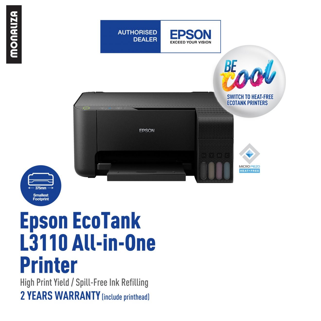 Epson L3110 Ecotank Printer - Monaliza