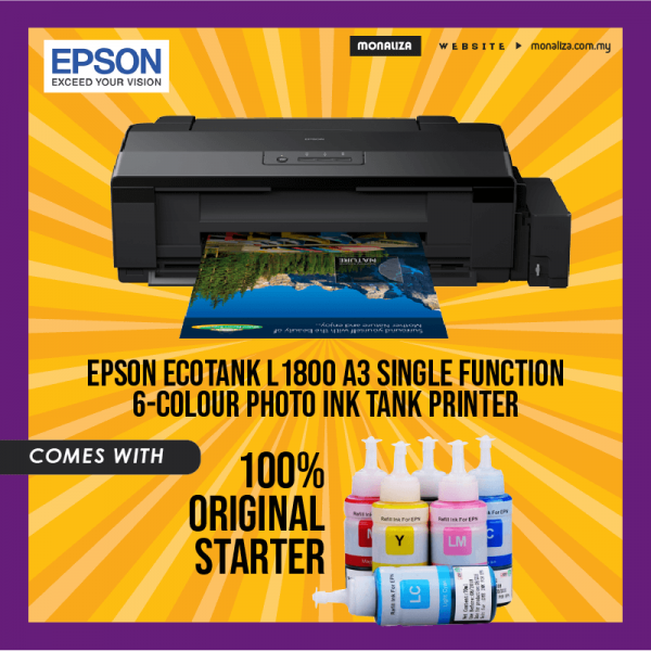 Epson EcoTank L1800 A3 Single Function 6-Colour Photo Ink Tank Printer (NO BOX)