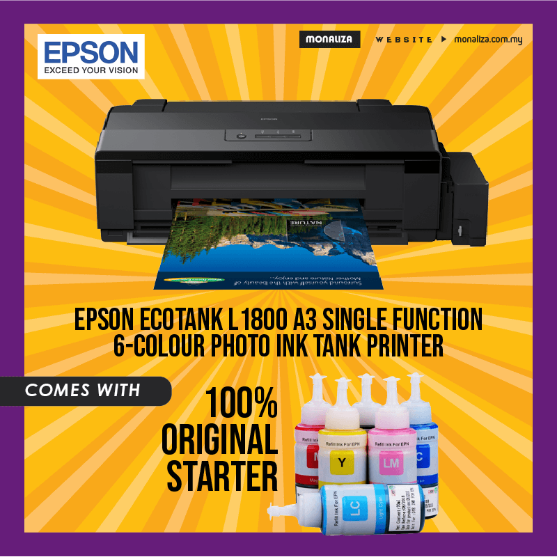 Epson EcoTank L1800 A3 Single Function 6-Colour Photo Ink Tank