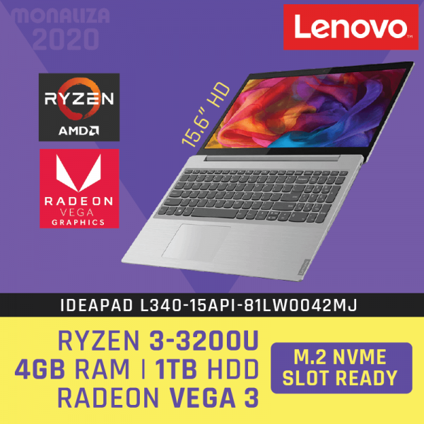 Notebook Lenovo Ideapad L340-15API-81LW0042MJ Platinum Grey (RYZEN 3 3200U Processor/1TB Hdd)