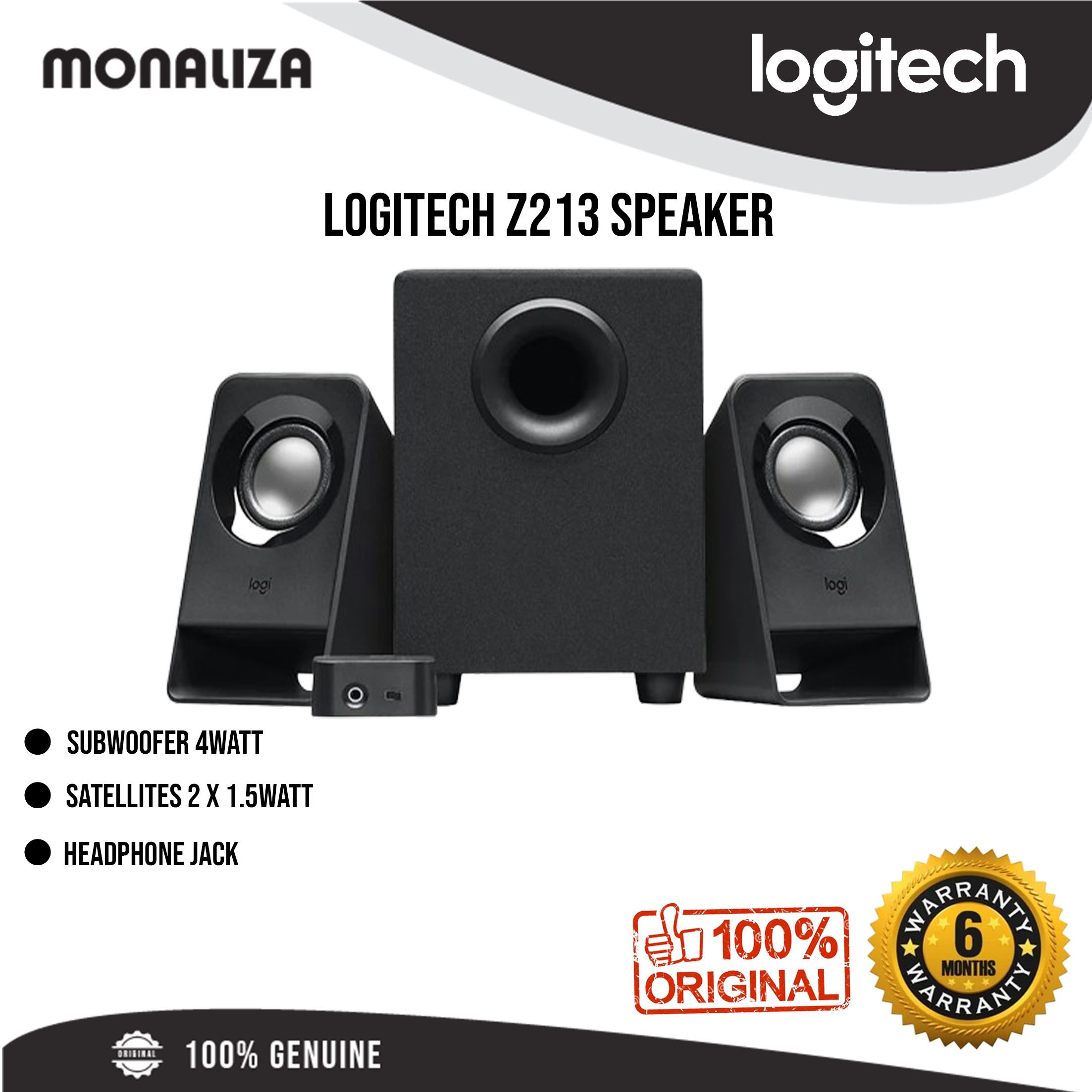 Logitech Z213 Compact 2.1 Speaker System with Control Pod
