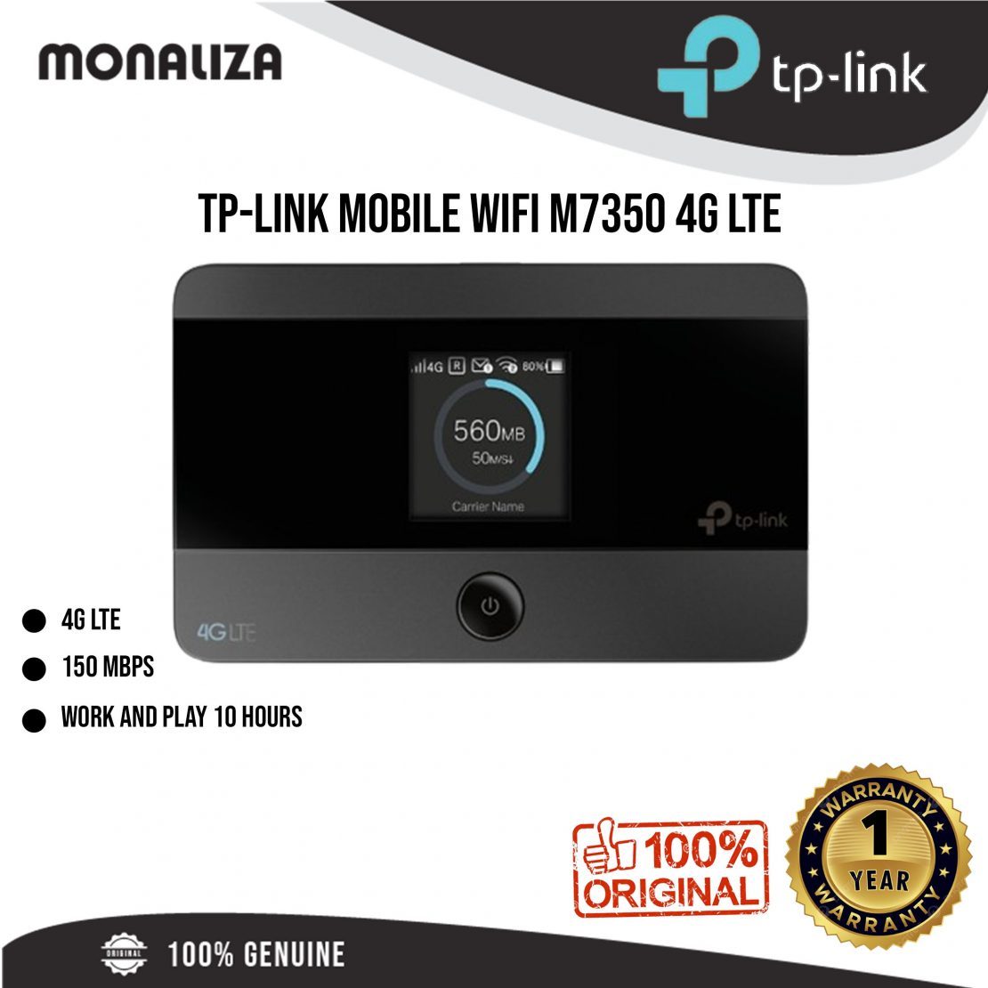 TP-LINK 150Mbps 4G LTE Mobile Wi-Fi (M7350)