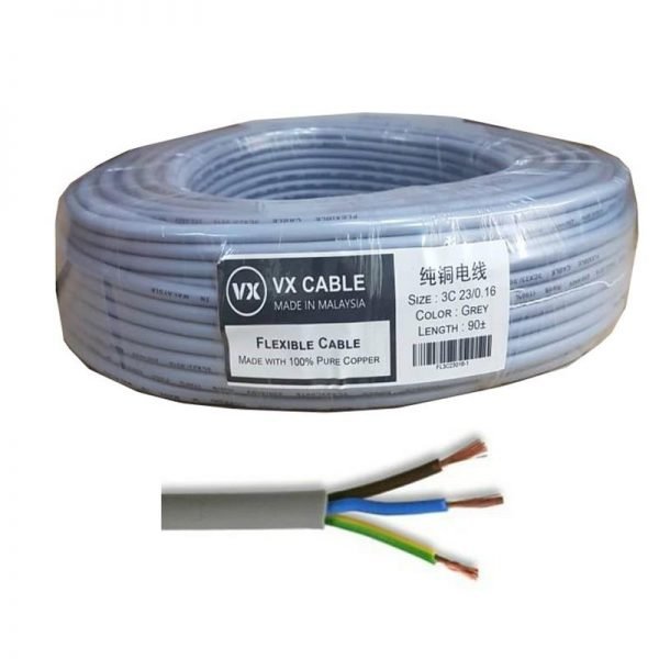 Sjb Cable Roller With 30 Meter Cable (70/0.193mm) Grey X 3 Core