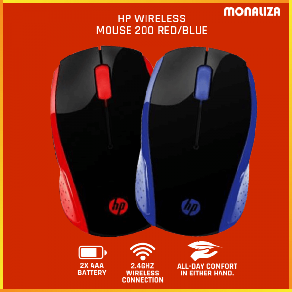 HP Wireless Mouse 200 - Blue/Red/Black