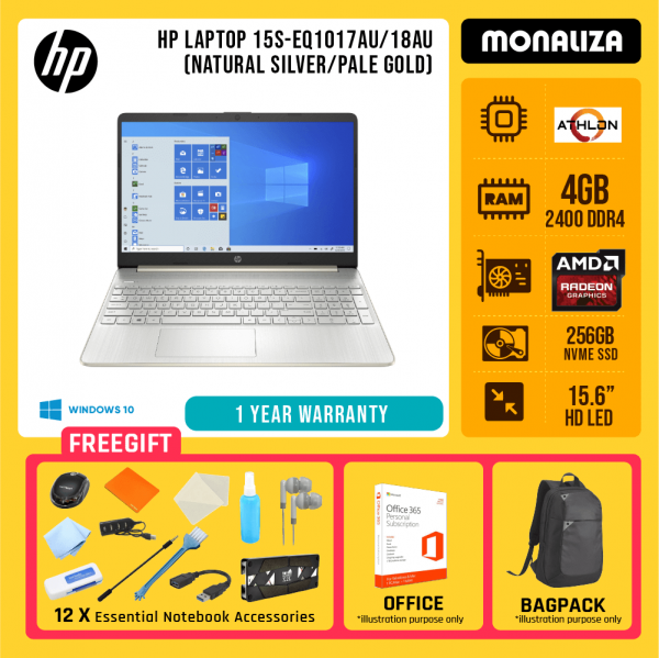 HP Laptop 15S-EQ1017AU/18AU (Natural Silver/Pale Gold)