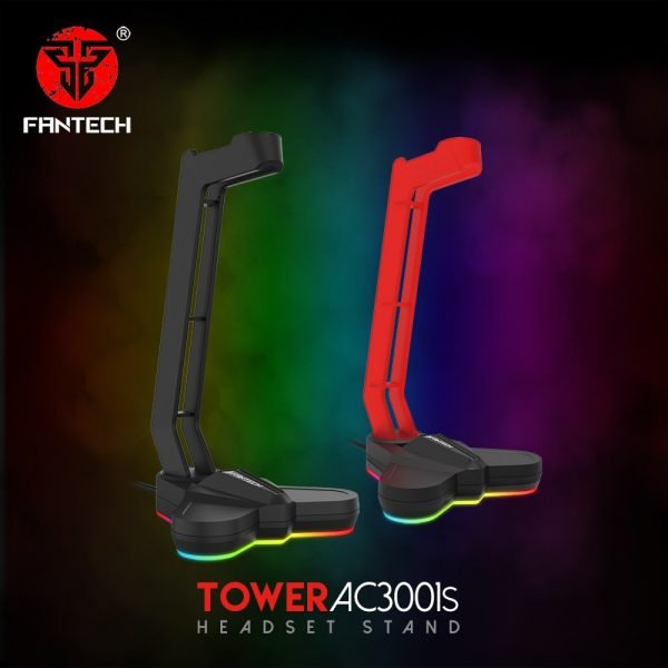 Fantech Tower Headset Stand AC3001S RGB - Black/White - Image 2