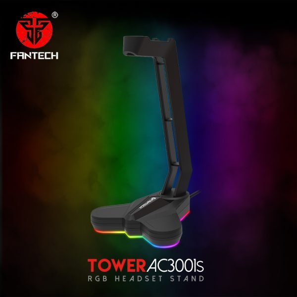 Fantech Tower Headset Stand AC3001S RGB - Black/White - Image 4