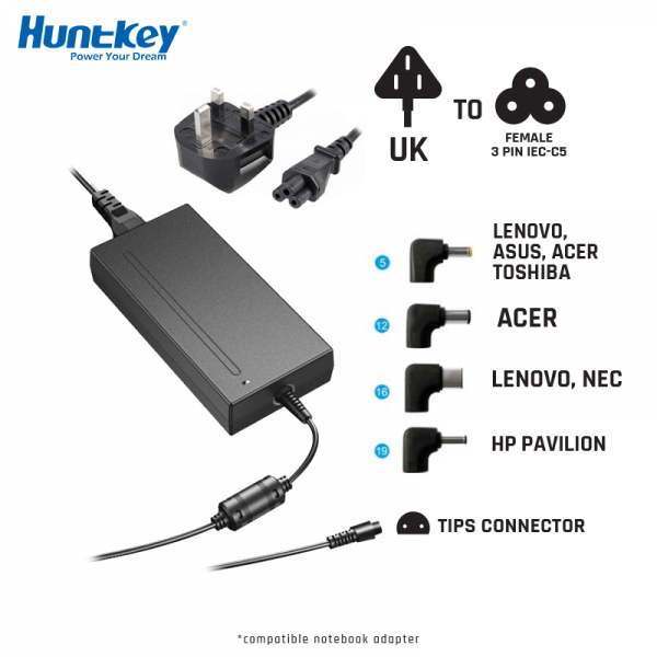 HUNTKEY 120WATT Universal Notebook Adapter - Image 3