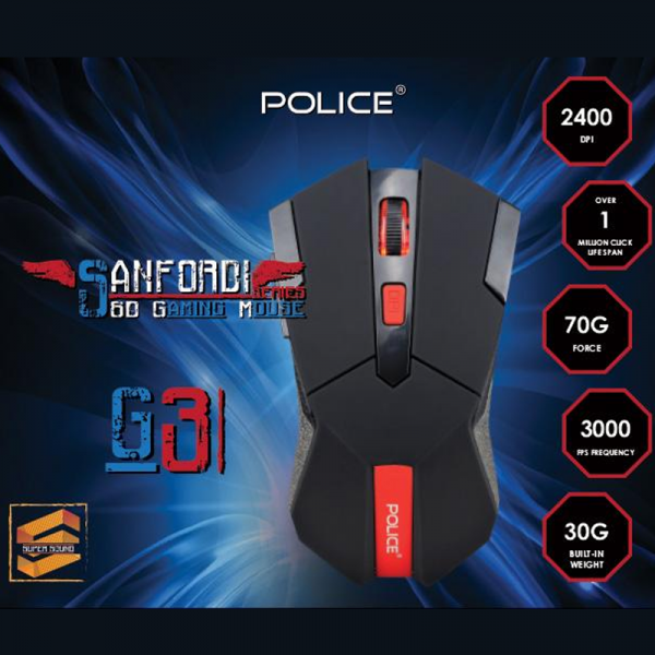 Police Gaming Mouse G3 Sanfordi Black - Image 2
