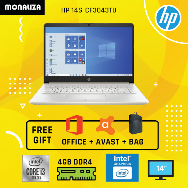 HP Laptop 14S-CF3043TU Natural Silver(i3-1005G1 Processor/256GB SSD)