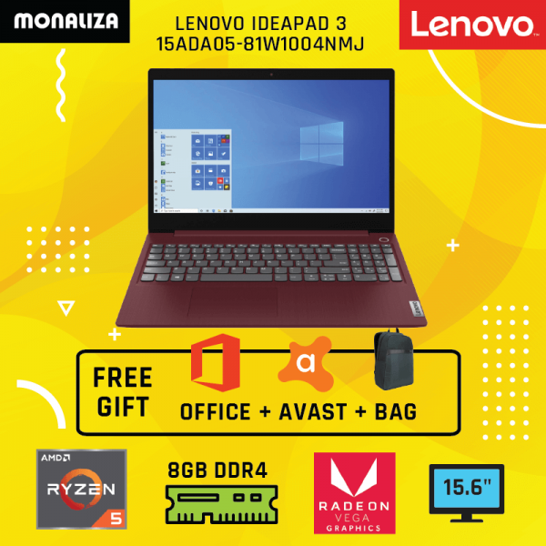Noteboook LENOVO IDEAPAD 3 15ADA05-81W1004NMJ Cherry Red