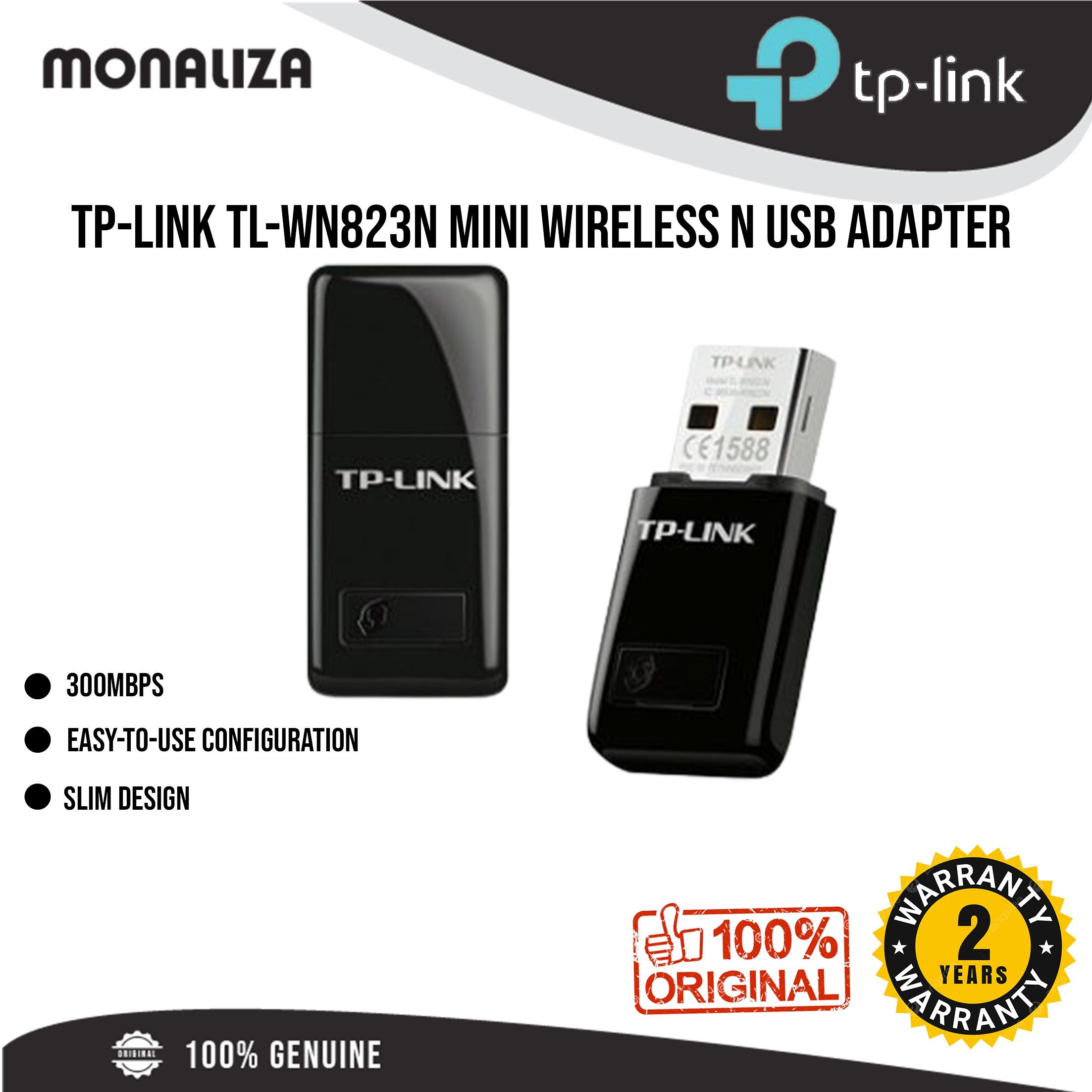 Tp-Link Mini Wireless Monaliza N 300mbps - Adapter Usb TL-WN823N
