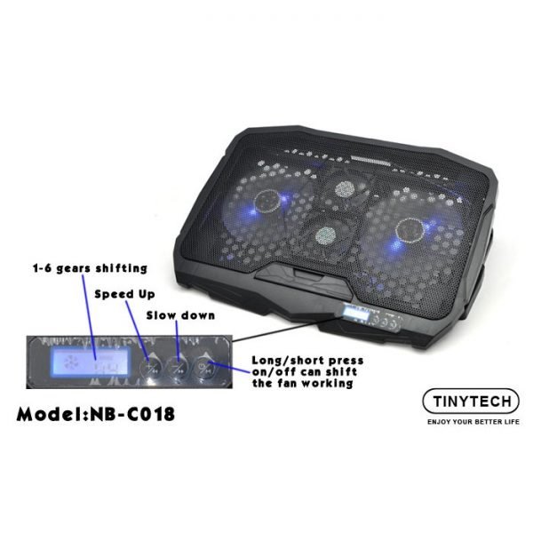 Tinytech Notebook CoolerPad With LCD Display C018 - Image 3