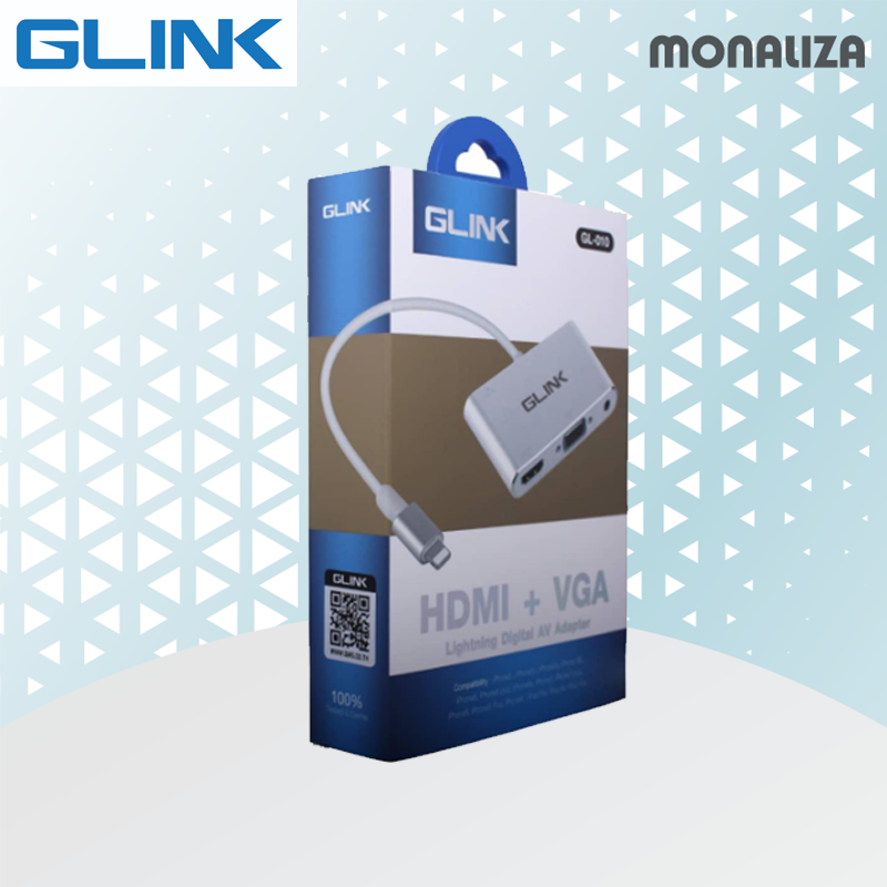 Glink CB322SR Lightning Digital Av Adapter To Hdmi+Vga - Monaliza