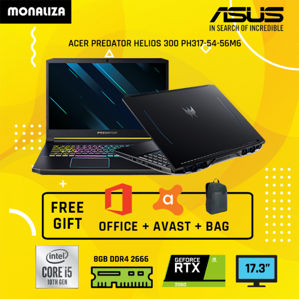Acer Laptop Predator Helios 300 PH317-54-56M6 (Intel Core i5-10300H Processor/Nvidia RTX 2060 6GB GDDR6