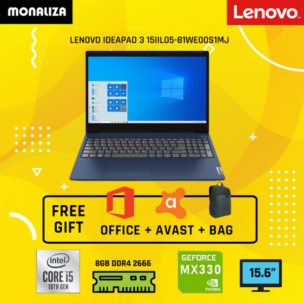 Lenovo Laptop Ideapad 3 15IIL05-81WE00S1MJ Abyss Blue (Intel Core i5-1035G1/NVIDIA GeForce MX330 2GB GDDR5)