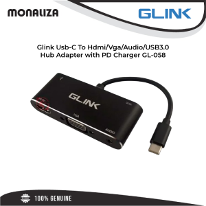 Glink Usb-C To Hdmi/Vga/Audio/USB3.0 Hub Adapter with PD Charger GL-058