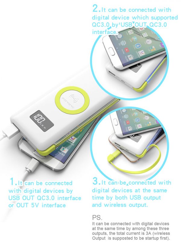 Pineng Powerbank Wireless PN-888 - 10,000mAh Quick Charge - Image 3