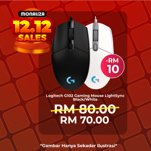 [ PROMOSI 12.12 ] Logitech Gaming Mouse G102 Light Sync - Black / White