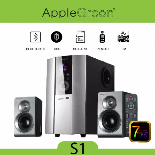 Apple Green Multimedia Speaker 2.1CH S1 - Image 2