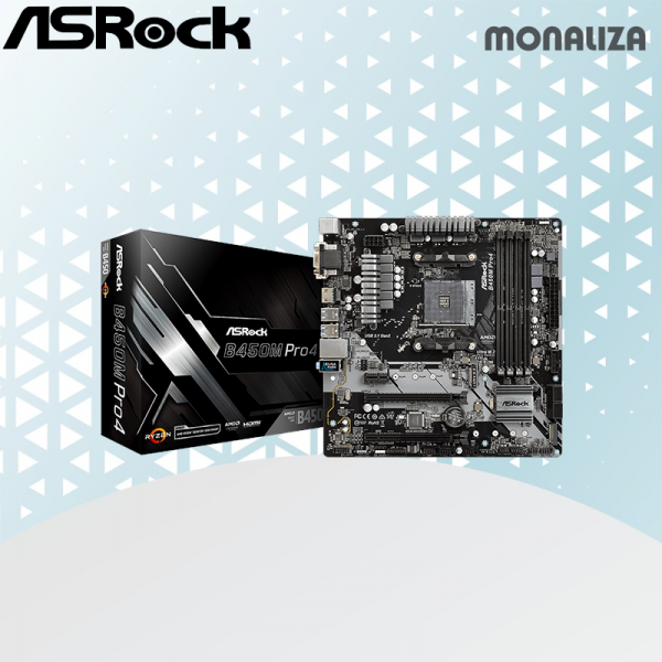 Asrock Motherboard B450M Pro 4 AMD AM4