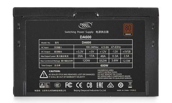 Deepcool Power Supply DA600 Bronze Non Modular 600 Watt - Image 4