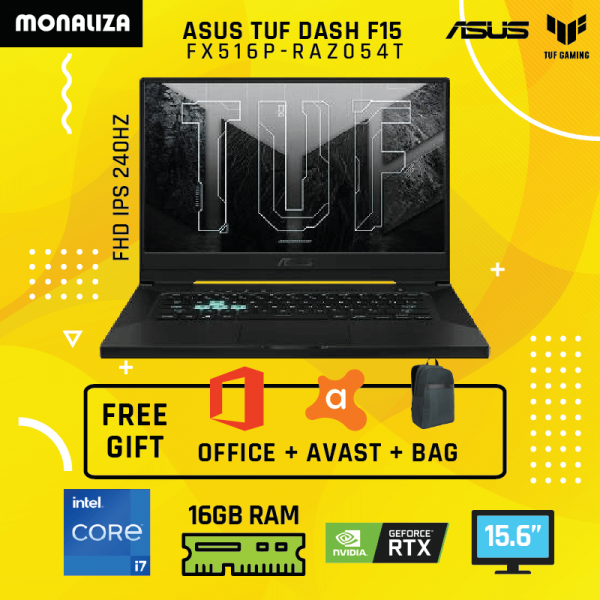 Asus Laptop Tuf Dash F15 GAMING FX516P-RAZ054T (i7-11370H/RTX3070 GDDR6 8GB)