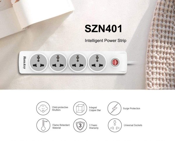 Huntkey Power Extension Power Strip 4 Ports With Lightning Surge Protection - 1.8 Meter - Image 4