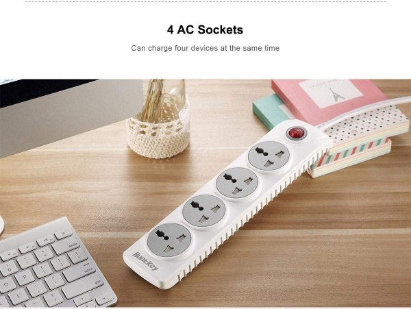 Huntkey Power Extension Power Strip 4 Ports With Lightning Surge Protection - 1.8 Meter - Image 5