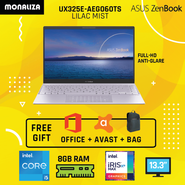 Asus Laptop Zenbook UX325E-AEG060TS Lilac Mist (Intel® Core™ i5-1135G7 Processor/Intel Iris Xᵉ Graphics)