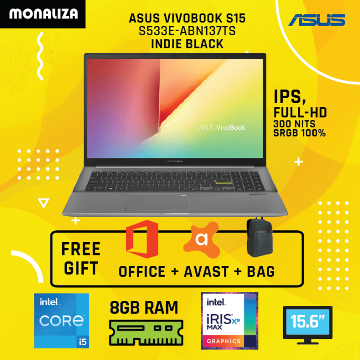 Asus Vivobook S15 S533e Abn137ts Indie Black Intel® Core™ I5 1135g7