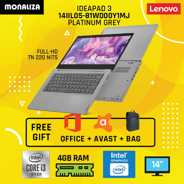 Lenovo Laptop Ideapad 3 14IIL05-81WD00Y1MJ Platinum Grey