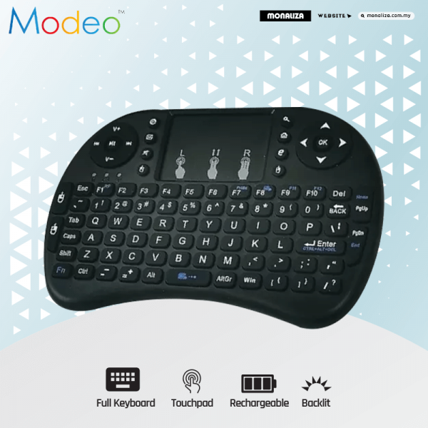 Modeo KB54 MINI 2.4GHZ Wireless Keyboard with Touchpad Mouse