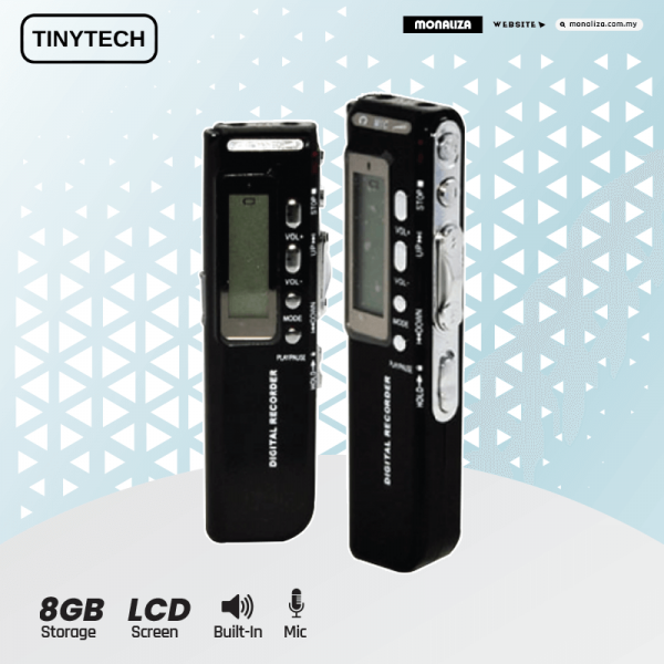 Tinytech Voice Recorder 10 8GB - Black