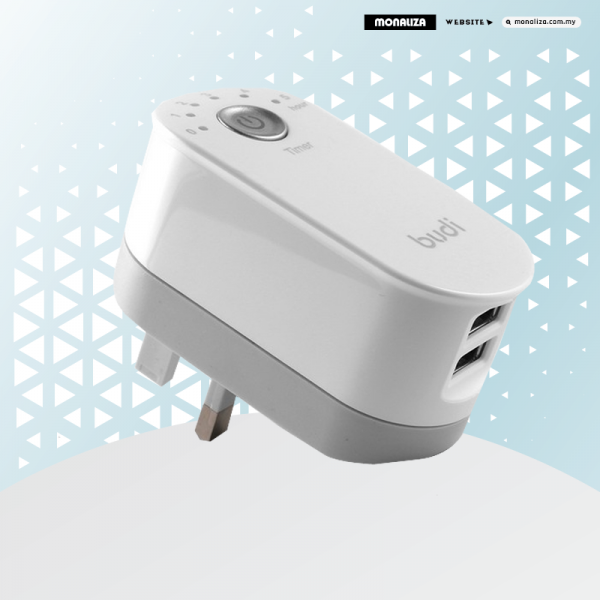 Budi 2 USB Ports Home Charger With Hour Setting