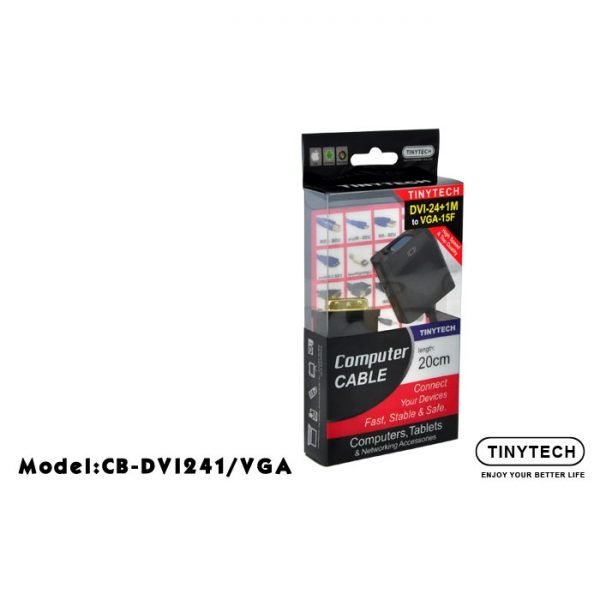 TINYTECH DVI 24+1 MALE TO VGA 15 PIN FEMALE