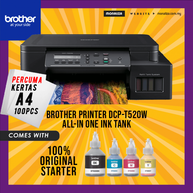 Brother Printer DCP T520W All in One Ink Tank Monaliza