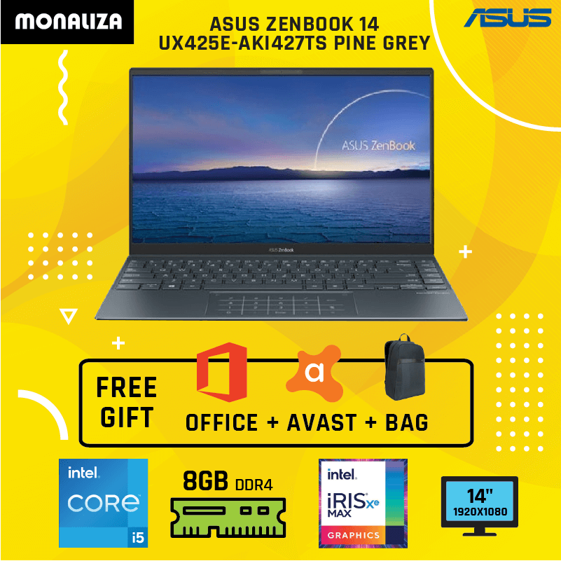 Asus Zenbook 14 UX425E-AKI427TS Pine Grey – Monaliza