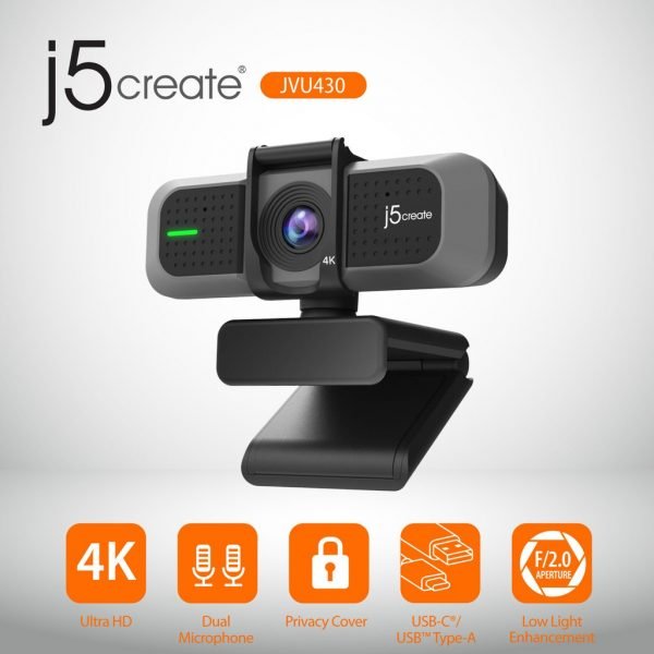 J5Create USB Webcam JV430 4K Ultra HD - Image 3
